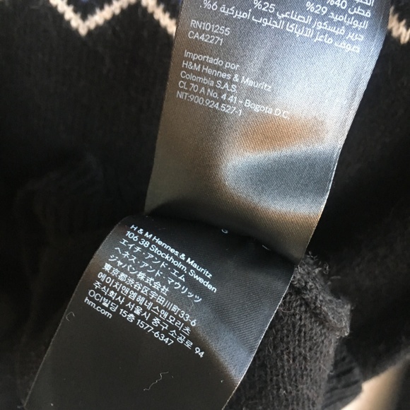 NWT H&M L.O.G.G. Black Fairisle Sweater - Picture 6 of 8